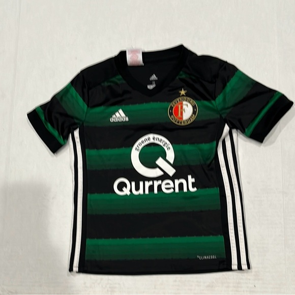 Adidas Kids Feyenoord Rotterdam Green and Black Away Soccer Shirt   SIZE S - Picture 1 of 12